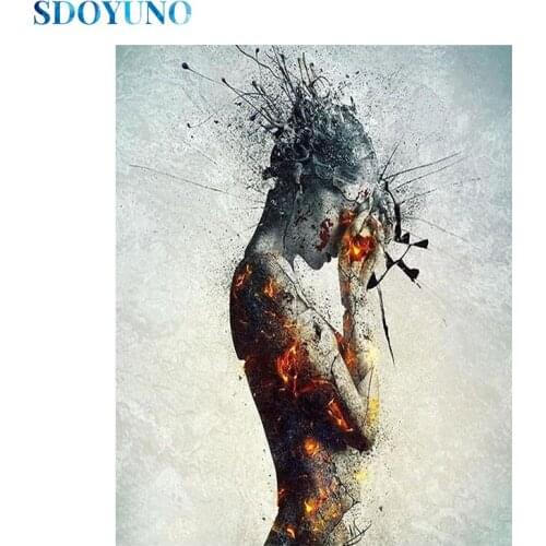 SDOYUNO 5D Diamond Painting Abstract Figure Full Square/Round Diamond Mosaic Diamond Embroidery DIY Rhinestone Pictures Decor