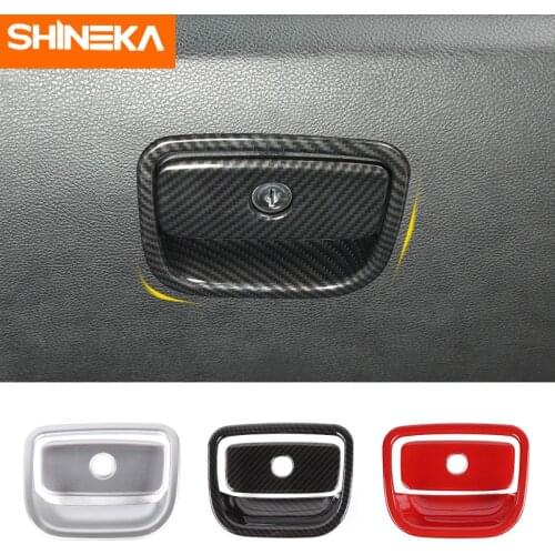 SHIENKA 2pcs Car Interior Co-Pilot Armrest Storage Box Handle Decoration Cover Sticker For Jeep Grand Cherokee 2011+ Accessories