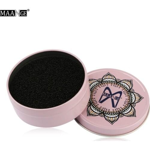 MAANGE 1pcs Color Off Makeup Brush Cleaner Sponge Powder Remover Washing Cleaning Metal Box Beauty Tool #271506