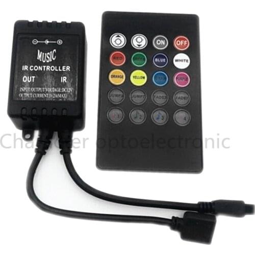 LED RGB Music Controller DC12-24V 6A 20 Key Sound Sensor IR Remote Controller For 5050 3528 RGB LED Strip