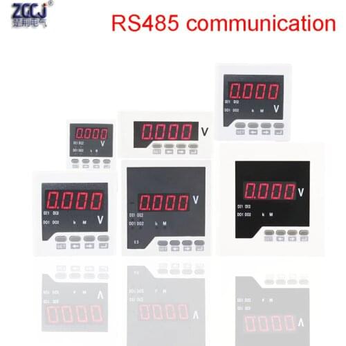 True RMS digital AC voltage panel meter single phase digital voltmeter digital with RS485 communication Modbus-RTU protocol