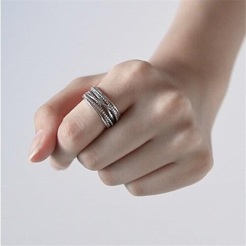 Vintage Lines Rings for Women Bridal Wedding Engagement Fashion Party Jewelry Gifts Wholesale 2021