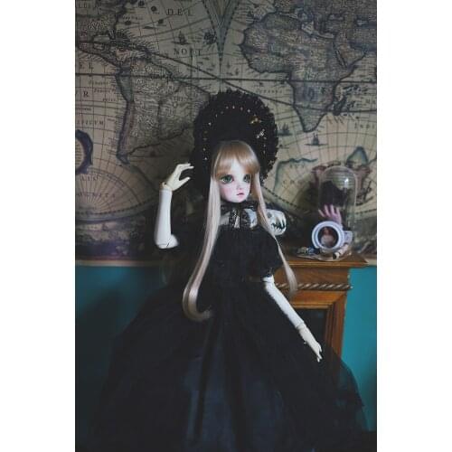 [wamami] Black Fantasy Lolita Dress For 1/6 1/4 MSD 1/3 YOSD BJD Doll Dollfie Outfit