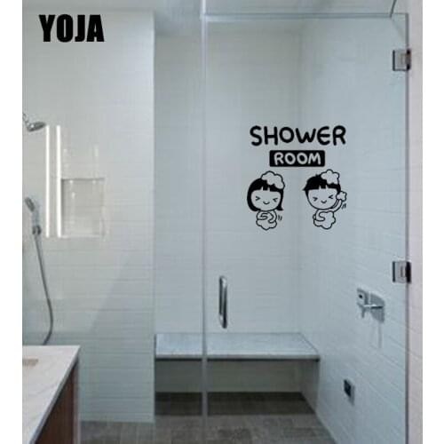 YOJA 30x30CM Bathroom Shower Room Glass Girl Decals Home Decoration Wall Stickers G2-0115