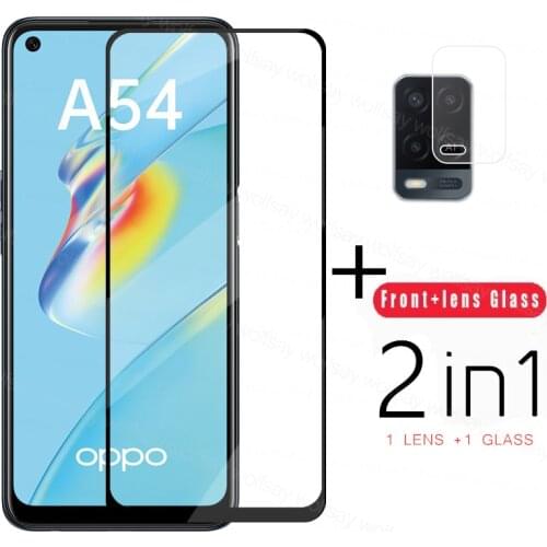 9H Tempered Glass For OPPO A54 Screen Protector Glass For OPPO A54 Full Glue Protective Phone Film For OPPO A54 Camera Lens Film