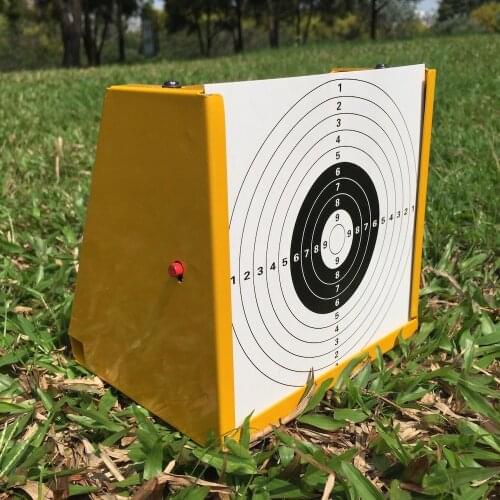 Yellow Pellet Trap with 2 Red Built-in Spinner Targets+20 Bulls-eyes(2) Paper Targets-5.50“*5.50