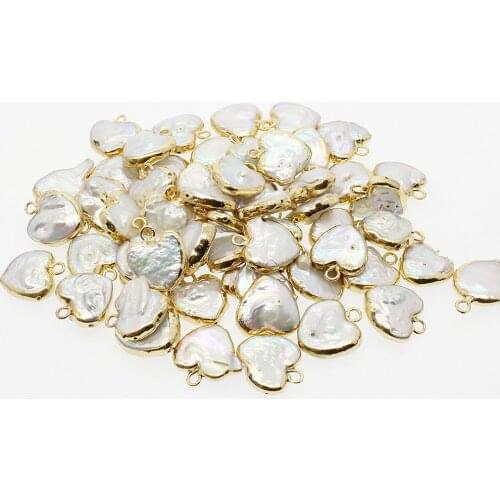 5pcs / bag Natural Freshwater Pearl Womens Metal Beaded Heart Pendant Star Jewelry DIY Necklace Bracelet Earring Accessories