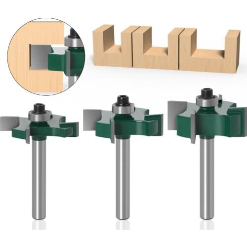 1PC 1/4" 6.35MM Shank Milling Cutter Wood Carving T Type Bearings Wood Milling Cutter Industrial Grade Rabbeting Tool Router Bit