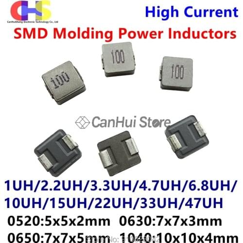 10pcs 0520 0630 0650 1040 1R0 2R2 6R8 150 330 470 101 SMD Molding Power Inductors 1UH 2.2 3.3 4.7 6.8 10 15 22 33 47 68 UH 100UH