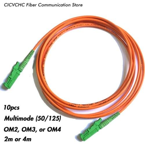10pcs LSH(E2000)/APC-LSH(E2000)/APC-MM(50/125) OM2, OM3, OM4-2m, 4m-3.0mm Cable / Jumper