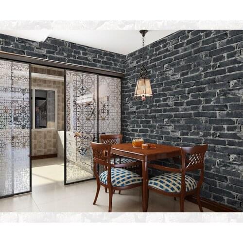 10MX53CM Chinese Vintage 3D Faux Brick Wallpaper Roll PVC Vinyl Old Stone Wall Paper For Restaurant Cafe Home Decoration