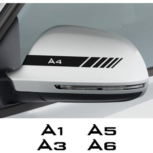 2PCS Car Rearview Mirror Stickers For Audi A3 8P S3 8V A4 B8 B6 A6 C6 C5 C7 A1 A2 A5 A7 A8 Auto Accessories Vinyl Film Decals