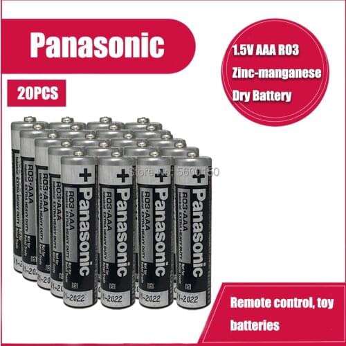 20pcs Panasonic R03 1.5V AAA Battery Alkaline Batteries No Mercury Dry Battery For Electric Toy Flashlight Clock Mouse