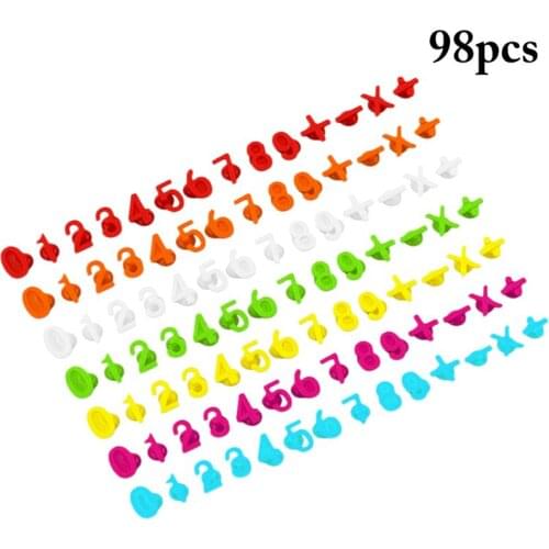 98pcs Wine Glass Charms Number Silicone Wine Glass Cup Marker Labels Identification Party Drinker Marker Tags Wine Accessories