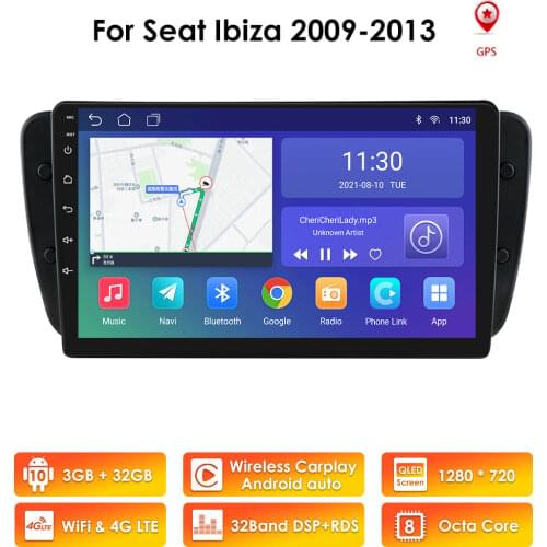OSSURET 2DIN Android Car Multimedia Player for Seat Ibiza 6j 2009 2010 2012 2013 MK4 GPS Navigation Radio Audio Stereo Car Radio