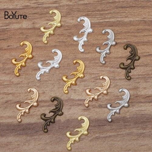 BoYuTe (400 Pieces/Lot) 8*17MM Metal Brass Stamping Flower Diy Materials Hand Made Jewelry Making Accessories