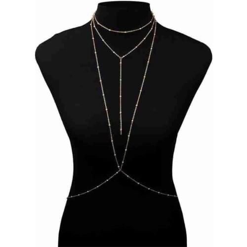 Fashion Sexy Personality Bikini Bra Body Chain Womens Body Ball Chain Jewelry Beach Sexy Simple Chain Bikini Accessories Hot