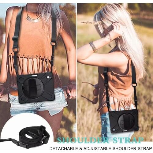 Kids Safe 360 Rotating Case for ipad pro 11 2018 A1980 A2013 A1934 Tablet cover Shockproof Armor shell Hand Strap & Neck Strap