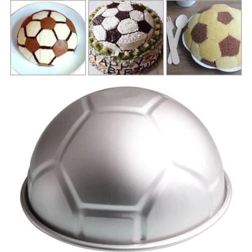 Football Half Round Ball Shaped Cake Mold Aluminum Alloy 8 inch 3D For Chocolate Mousse Mould Birthday Decor Baking Pan Soccer