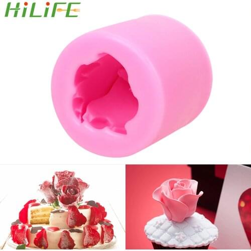 HILIFE Cookie Soap Fondant Mould Pastry Cake Decorating Tool Kitchen Accessories 3D Rose Flower Form Cake Silicone Mold