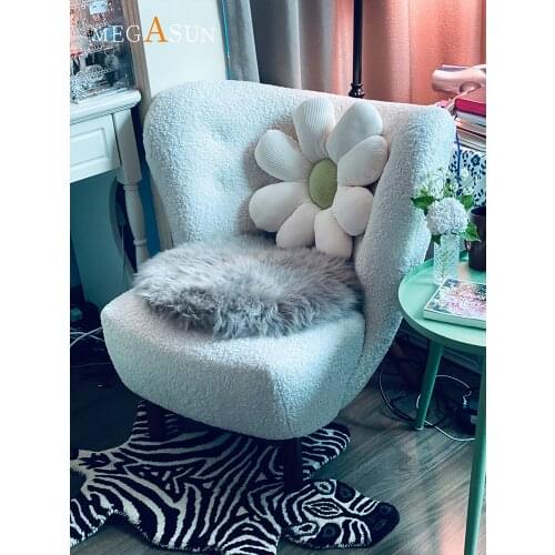Zq Italian Lamb Wool Couch Living Room Furniture Nordic Lazy Bone Chair Simple Modern