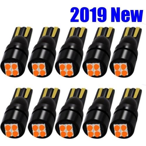 10pcs T10 W5W WY5W Super Bright 3535 LED Wedge Car Interior Reading Dome Lamps Licence Plate Lights Auto Tail Side Parking Bulbs