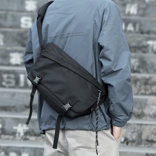 Men Causal Black Messenger Bag Male Fashion Crossbody Waterproof Oxford Bags Outdoors Shoulder Strap Handbag Travel Bag XA775ZC