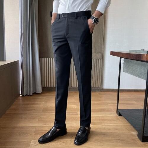 Mens dress pants Autumn suit pants Men Elastic Trousers Male Straight Business formal pants for men slim fit mens work pants