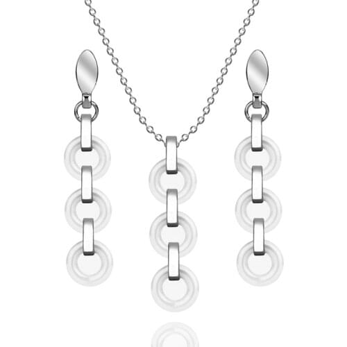 New Multiple Circle Long Necklaces Pendants & Earrings For Women Female Jewelry Sets Accessories Wedding Anniversary Date Gifts