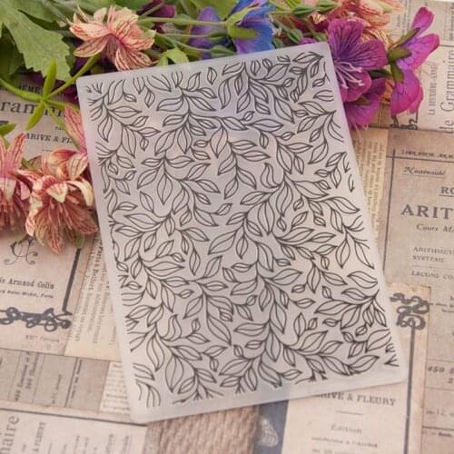 Plastic Embossing Folder Template DIY Scrapbook Photo Album Card Craft Tree Leaves E56C