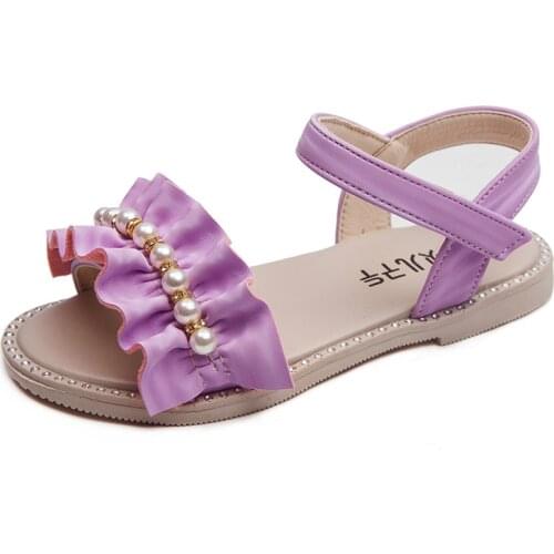 Skoex 2020 New Children Sandals Little Girl Summer Princess Sandals Fashion Pearl Decoration Kids Shoes Soft Bottom Toddler Shoe