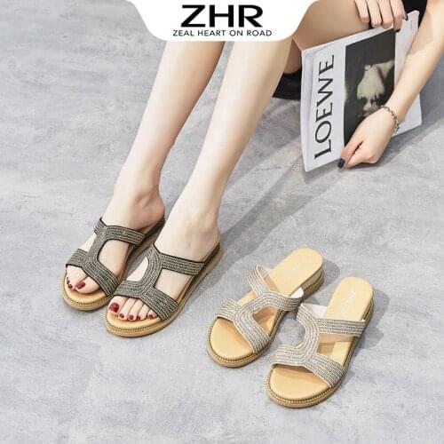 Slippers Flat Bottom Fashion Slope Heel Diamond Roman Slippers womens shoes slippers house fashion shoes women slippers