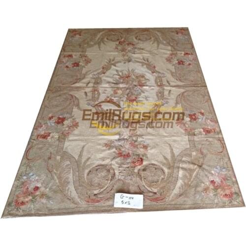 Style Luxury Needle Point Hand-woven Carpet Elegant French Design Woolen Needlepoint Handmade