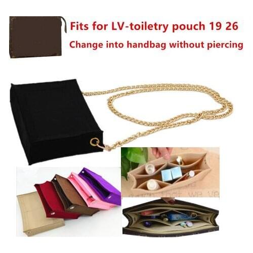 Change toiletry for pouch 19 26 bag purse insert Organizer Makeup Handbag travel organizer Inner Purse Cosmetic bag base shaper