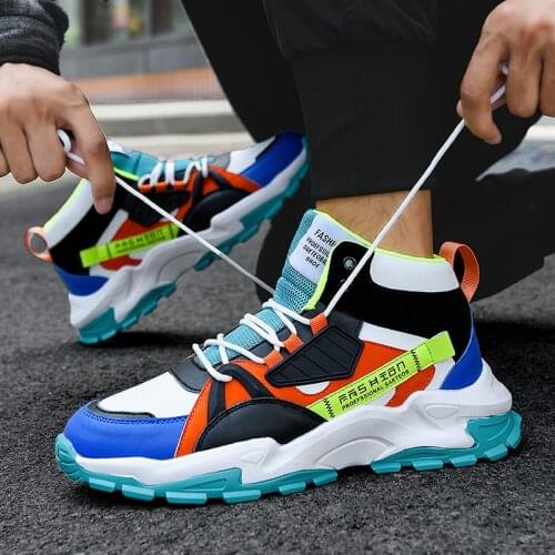 Light Men Running Shoes Brand Design Outdoor Walking Sneakers Anti-slip Sport Tennis Mans Thick Sole Basket Trainers Winter 45