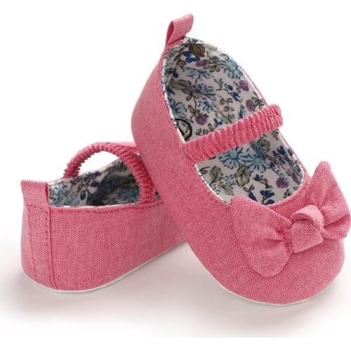 0-18M Baby Girl Princess Dress Shoes Soft Sole Bow Knot Mary Jane Flats Anti-Slip Newborn Gifts Infant Toddler Baby Girl Shoes