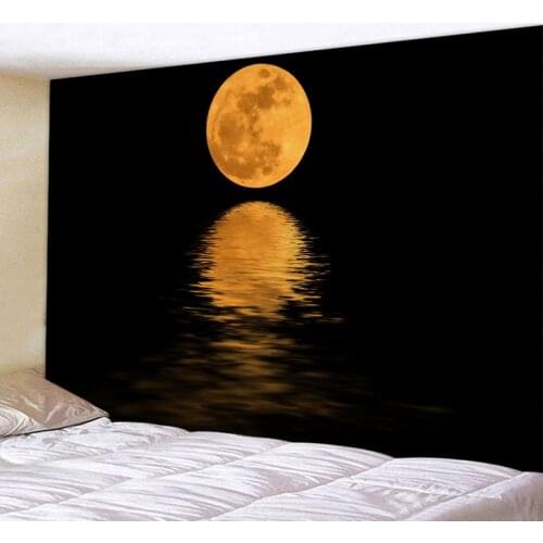 3D Printed Golden Moon Theme Living Room And Bedroom Decoration Tapestry Sandy Beach Picnic Towel