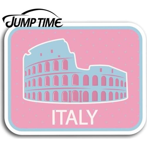 Jump Time for Rome Colosseum Italy Vinyl Stickers Sticker Laptop Luggage Truck Window Bumper Decal Waterproof Accessories