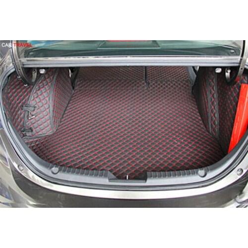 High quality mats! Full set car trunk mats for Mazda 3 -2014 sedan waterproof cargo liner mats boot carpets for Mazda 3