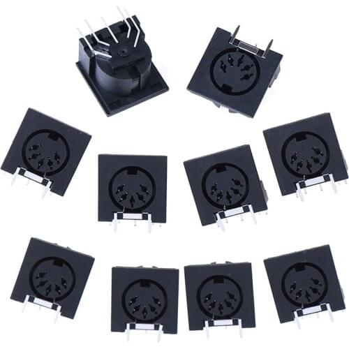 High Quality 10Pcs/Set PCB Panel Mount Female Connector DIN 5-Pin Jack DS-5-01 Dropshipping