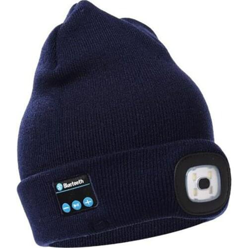 Winter Beanie Hat Wireless Smart Cap Headphone Headset with LED Light Handfree Music Headphone Earphones for Gift