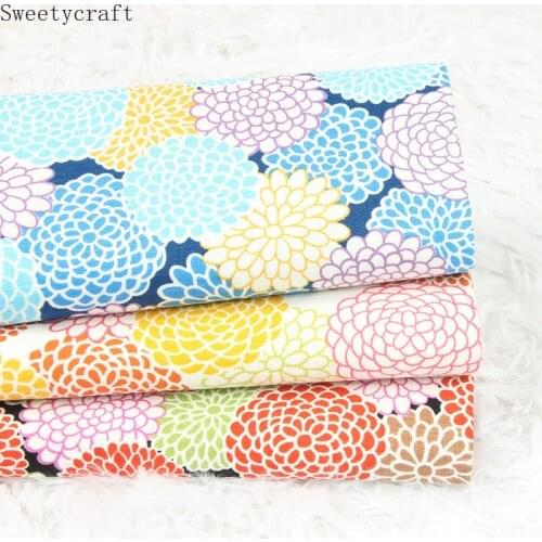 110x45cm Slub Thick 100% Cotton Fabric Flower Cloth For Sewing Dress Quilting Fabrics Patchwork Needlework DIY Handmade Material