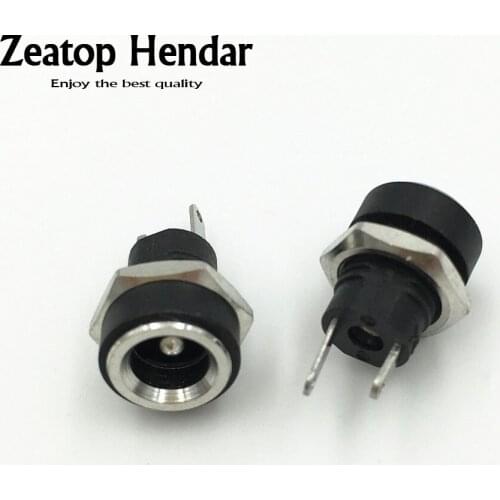 20Pcs Copper 5.5mm x 2.1mm DC Socket Power Charger Plug DC JACK 5.5*2.1mm Panel Mount Screw Nut DC Socket Electrical Plug