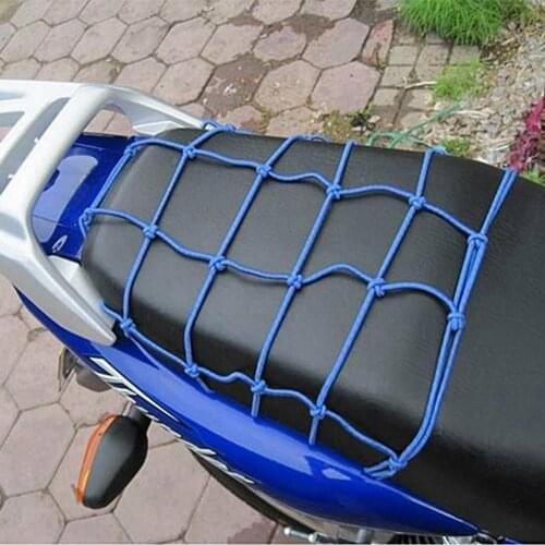 30*30cm Blue Motorcycle Bike 6 Hook Hold Down Fuel Tank Luggage Net Rope Mesh String Bag Sundries Helmet Holder Moto Accessories