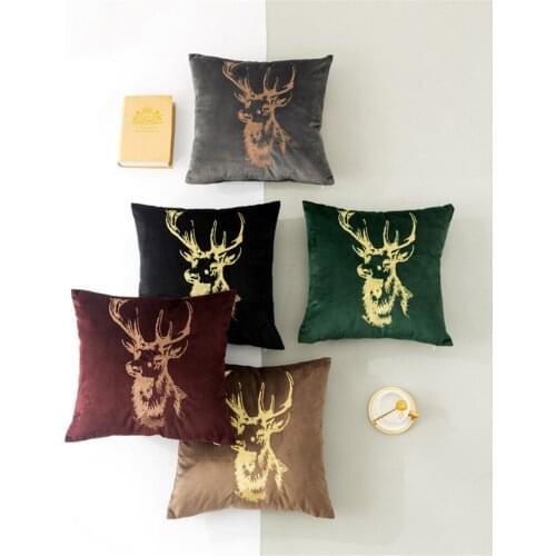 45x45cm elk Sofa Pillowcase Pink Cushion Cover Throw Pillow Case Home Sofa Bed Chair Decoration 17.72x 17.72inch