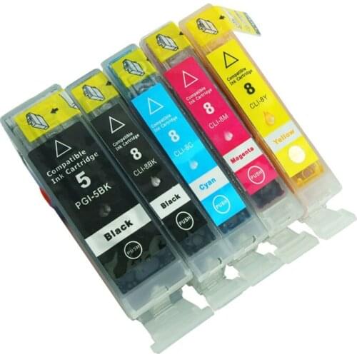 5pcs/lot) High quality! compatible Ink Cartridges PGI-5 CLI-8 for Canons PIXMA iP3300 iP4200 iP4300 iP4500 iP5200 iP5200R