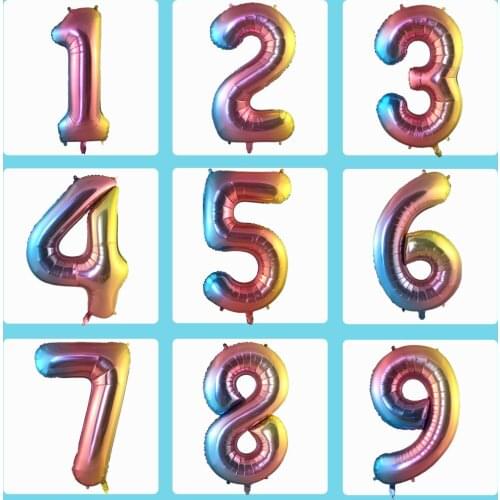 1pc 32inch Large Rose Gold Number Foil balloon birthday wedding engagement party decorations globos kids balloon baby shower