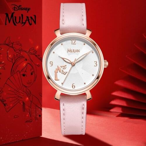 Disney Official MULAN Luxury Women Clock Female Clock Quartz CartoonFashion Ladies Girls WristWatch Reloj Mujer Relogio Feminino