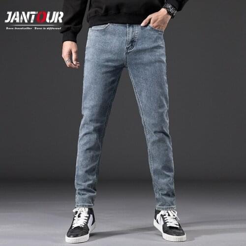 Brand Fashion Men Clothing Casual Vintage Jeans High Quality Pockets Appliques Straight Long Pants Streetwear Pantalon Homme