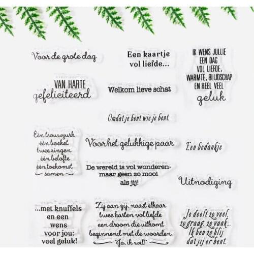 Dutch Congratulations Card Making Transparent Clear Stamp Seal for DIY Scrapbooking Photo Album Decorative Sentiment Stamp